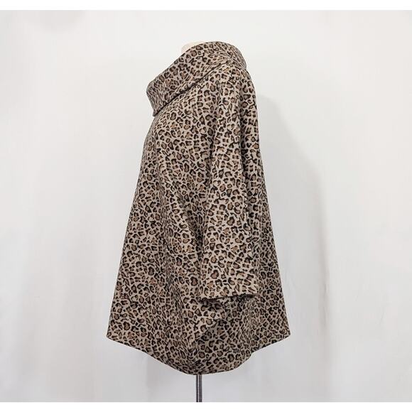 Habitat Clothes to Live In Poncho Animal Print Harvest Fleece Misses Size L New - Picture 4 of 8